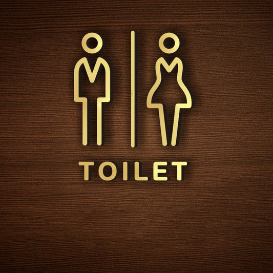 3D Acrylic Restroom Plate Sign - adhesive (no screw)